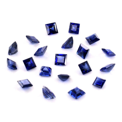 Natural Untreated Blue Sapphire Calibrated Squares | 2mm & 2.5mm