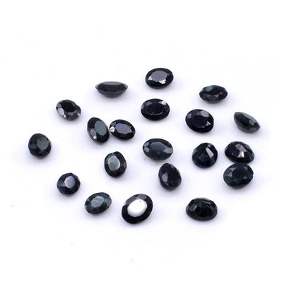 Natural Untreated Black Sapphire Calibrated Ovals | 3x4mm & 4x5mm