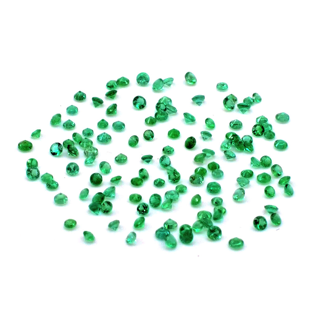 Natural Zambian Emerald Calibrated Round | 2mm & 2.5mm
