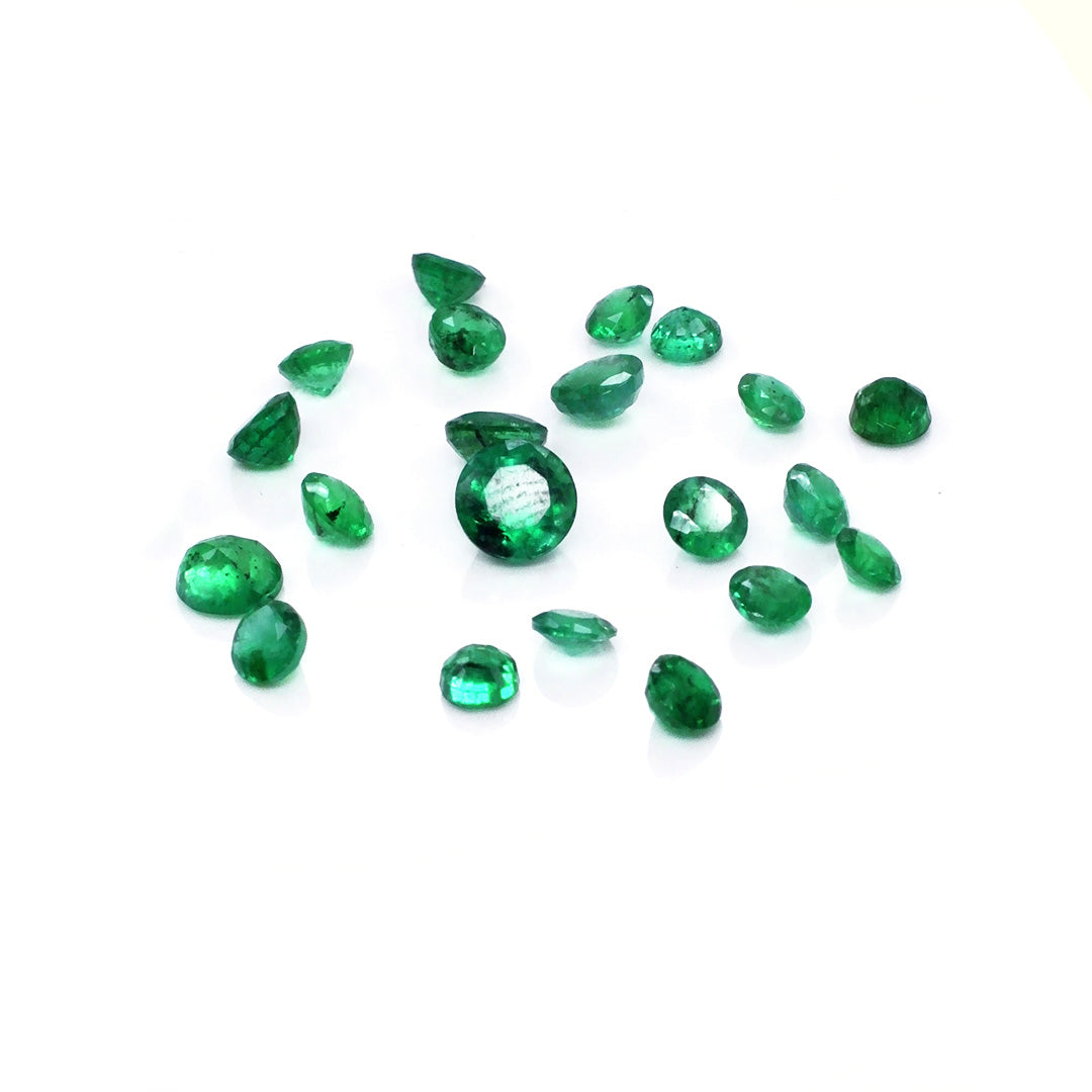 Natural Zambian Emerald Calibrated Round | 3mm & 3.5mm
