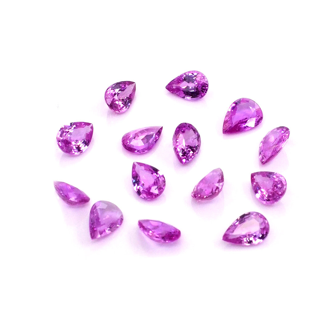 Natural Mozambique Untreated Pink Sapphire Calibrated Pears | 5x7mm & 6x8mm