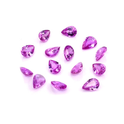 Natural Mozambique Untreated Pink Sapphire Calibrated Pears | 5x7mm & 6x8mm