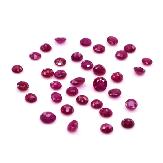Natural Burma Untreated Calibrated Ruby Rounds | 2mm & 2.5mm
