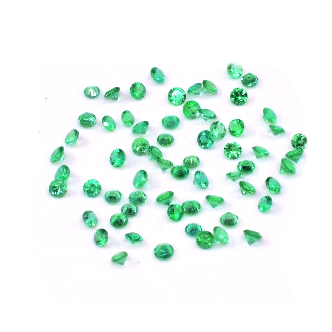 Natural Zambian Emerald Calibrated Round | 2mm & 2.5mm
