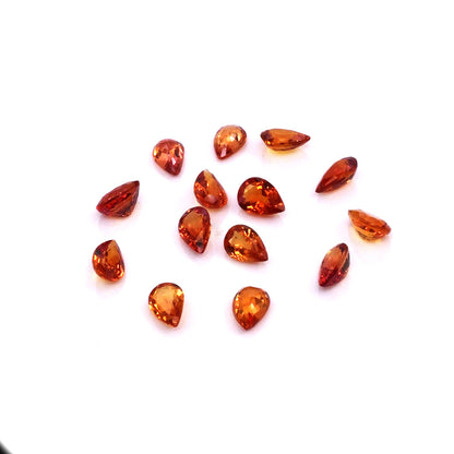 Natural Untreated Orange Sapphire Calibrated Pears | 3x5mm & 4x6mm