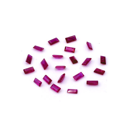 Natural Mozambique Untreated Ruby Calibrated Baguettes | 2x4mm & 2.5x5mm