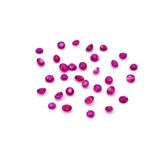Natural Burma Untreated Calibrated Ruby Rounds | 2mm & 2.5mm