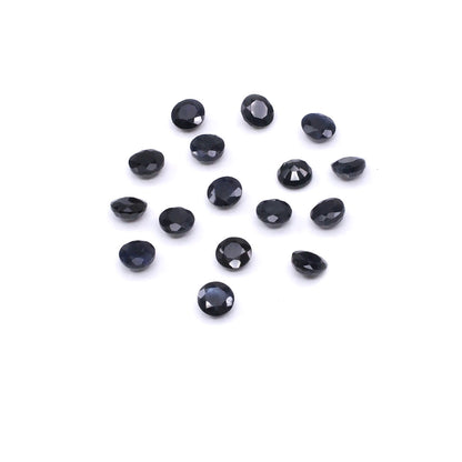 Natural Untreated Black Sapphire Calibrated Rounds | 3mm & 4mm