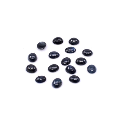 Natural Untreated Black Sapphire Calibrated Cabochon Ovals | 3x4mm & 4x5mm