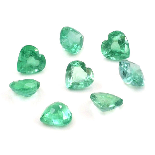Natural Zambian Emerald Calibrated Hearts | 7mm & 8mm