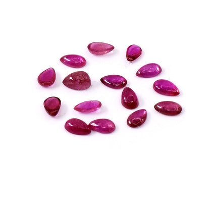 Natural Bangkok Calibrated Ruby Cabochon Pears | 3x5mm & 4x6mm