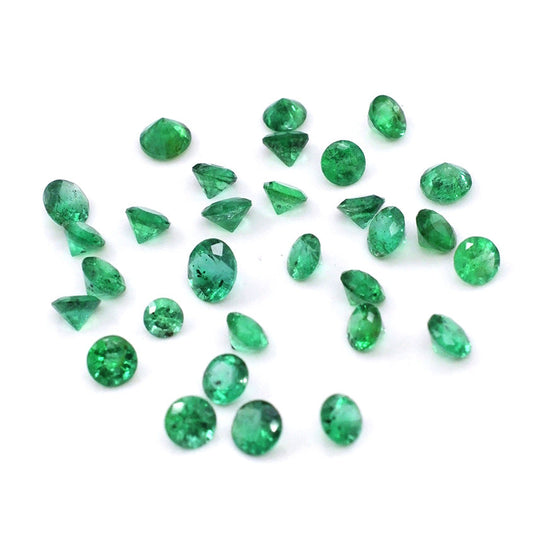 Natural Zambian Emerald Calibrated Round | 3mm & 3.5mm