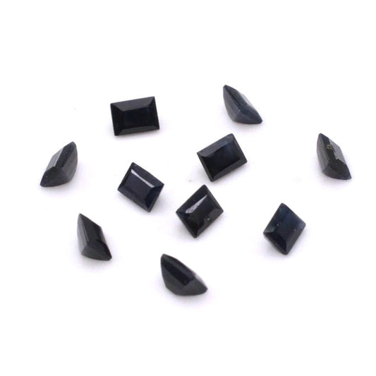 Natural Untreated Black Sapphire Calibrated Baguettes | 2x3mm & 3x4mm