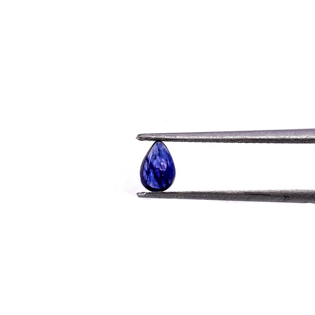 Natural Bangkok Blue Sapphire Calibrated Cabochon Pears | 3x5mm & 4x6mm