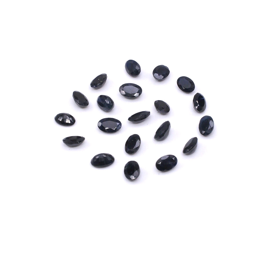 Natural Untreated Black Sapphire Calibrated Ovals | 3x5mm & 4x6mm