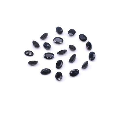 Natural Untreated Black Sapphire Calibrated Ovals | 3x5mm & 4x6mm