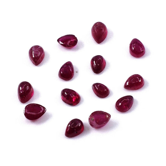 Natural Bangkok Calibrated Ruby Cabochon Pears | 7x9mm & 8x10mm