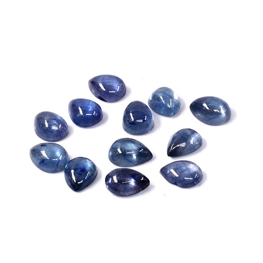 Natural Bangkok Blue Sapphire Calibrated Cabochon Pears | 3x5mm & 4x6mm