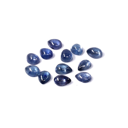 Natural Bangkok Blue Sapphire Calibrated Cabochon Pears | 5x7mm & 6x8mm