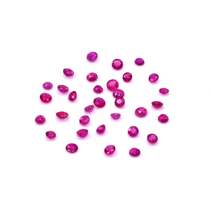 Natural Burma Untreated Calibrated Ruby Rounds | 2mm & 2.5mm