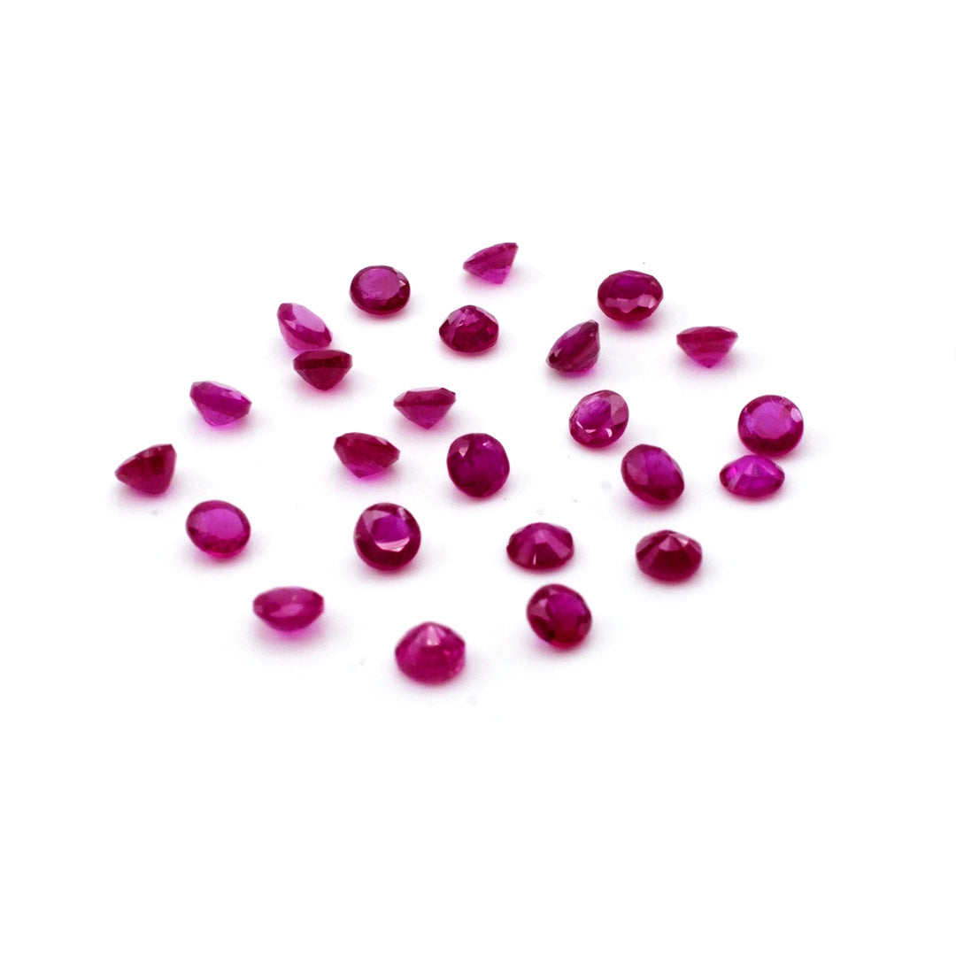 Natural Mozambique Untreated Ruby Calibrated Rounds | 2mm & 2.25mm
