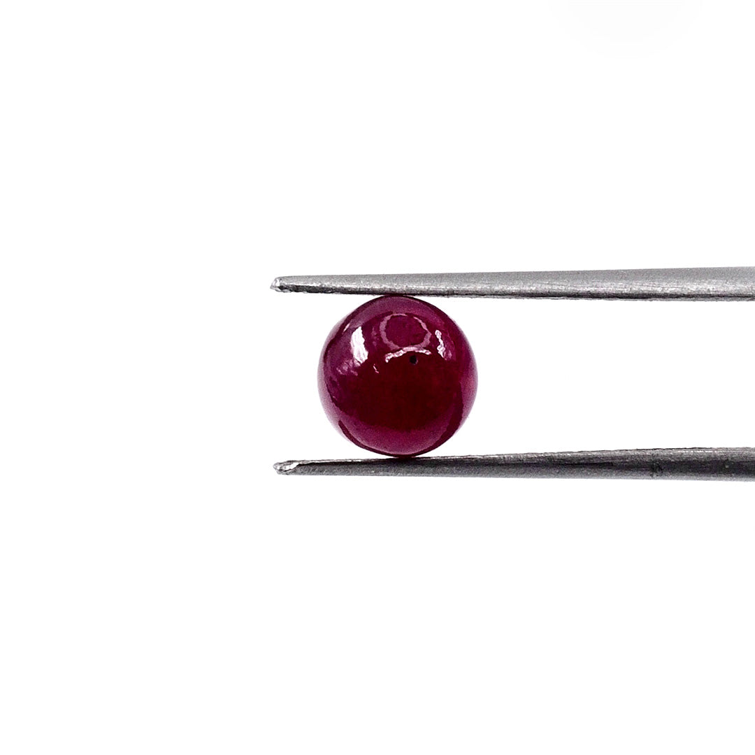 Natural Bangkok Ruby Calibrated Cabochon Rounds | 6mm & 7mm