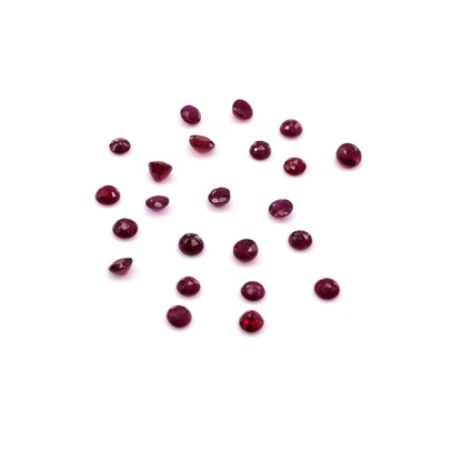 Natural Burma Untreated Calibrated Ruby Rounds | 3mm