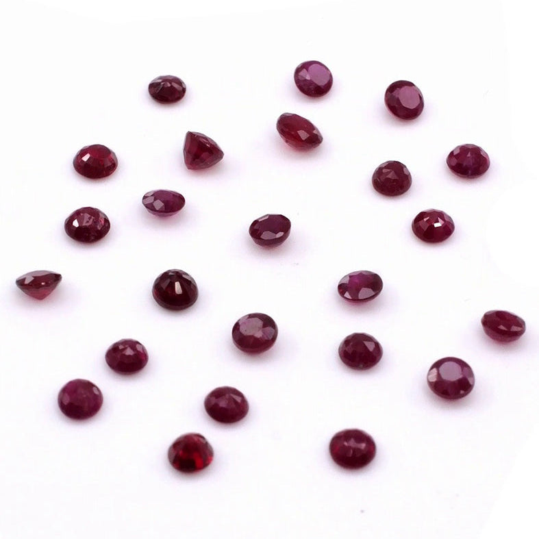 Natural Burma Untreated Calibrated Ruby Rounds | 2mm & 2.5mm