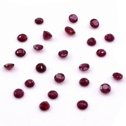 Natural Burma Untreated Calibrated Ruby Rounds | 2mm & 2.5mm