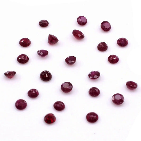 Natural Burma Untreated Calibrated Ruby Rounds | 2mm & 2.5mm