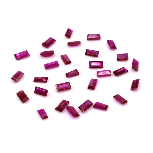 Natural Mozambique Untreated Ruby Calibrated Baguettes | 1.5x3mm