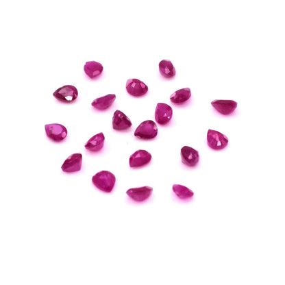 Natural African Untreated Calibrated Ruby Pears | 3x5mm & 4x6mm