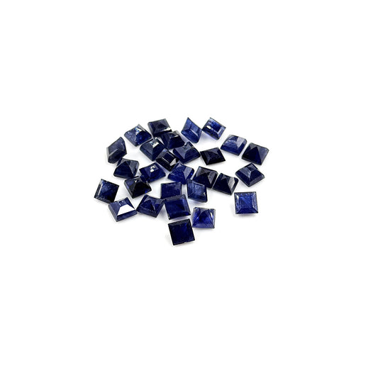 Natural  Bangkok Blue Sapphire Calibrated Squares | 5mm & 6mm
