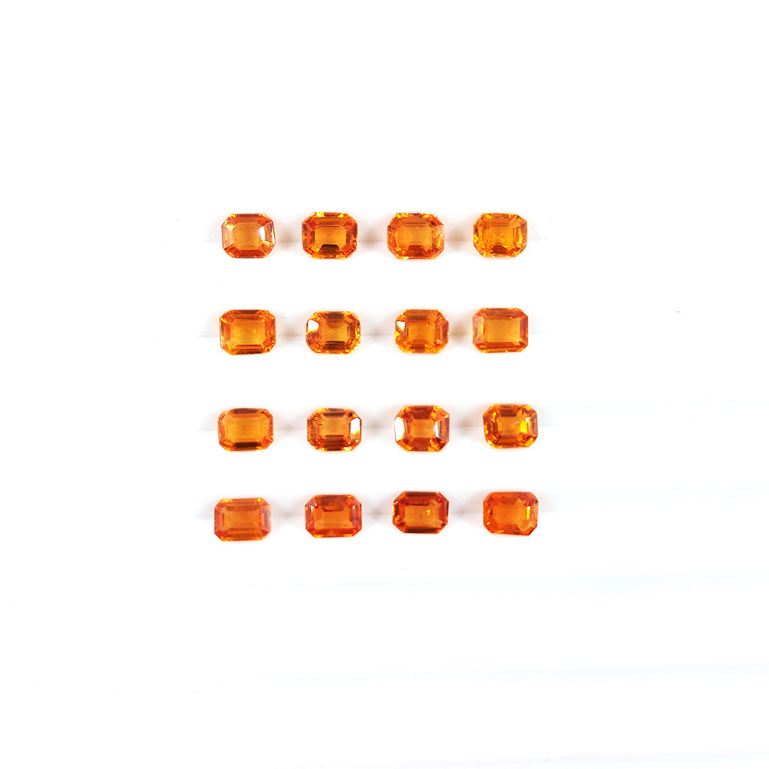 Natural Untreated Orange Sapphire Calibrated Octagons, 5x4mm
