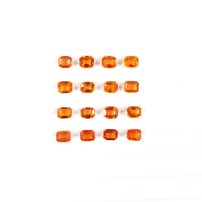 Natural Untreated Orange Sapphire Calibrated Octagons, 5x4mm