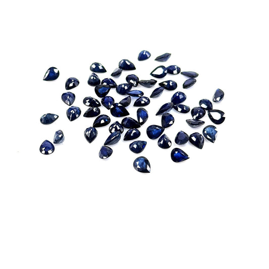 Natural Bangkok Blue Sapphire Calibrated Pears | 5x7mm & 6x8mm