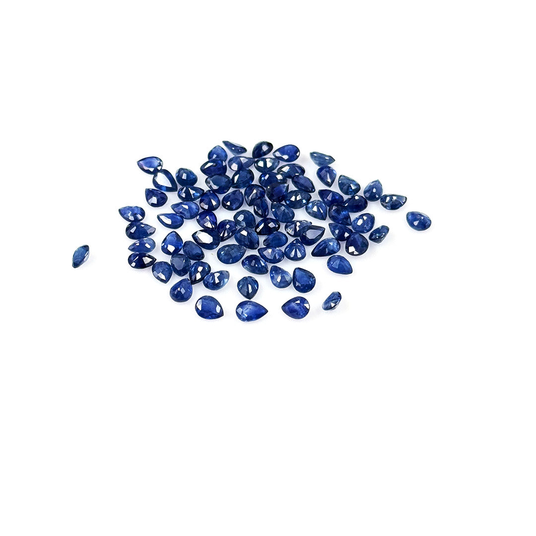 Natural Untreated Blue Sapphire Calibrated Pears | 3x4mm & 4x5m