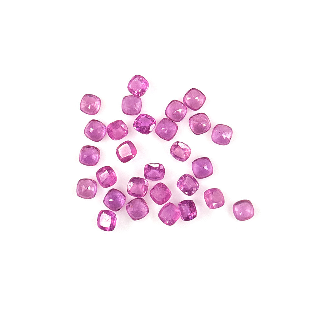 Natural Mozambique Pink Sapphire Calibrated Cushions | 3mm & 4mm