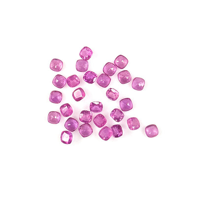 Natural Mozambique Pink Sapphire Calibrated Cushions | 3mm & 4mm