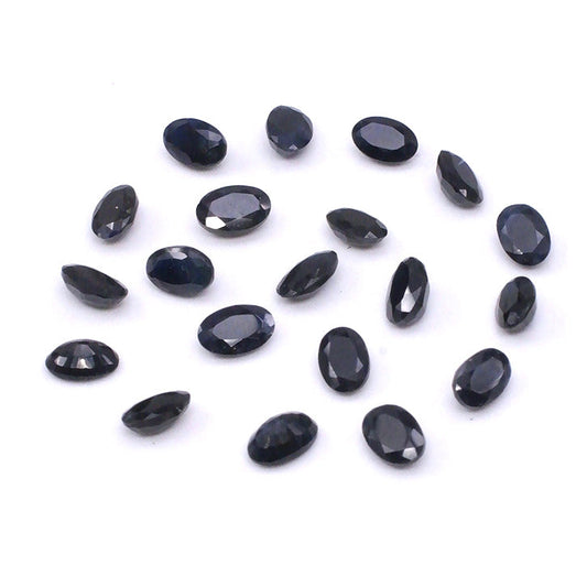 Natural Untreated Black Sapphire Calibrated Ovals | 3x5mm & 4x6mm