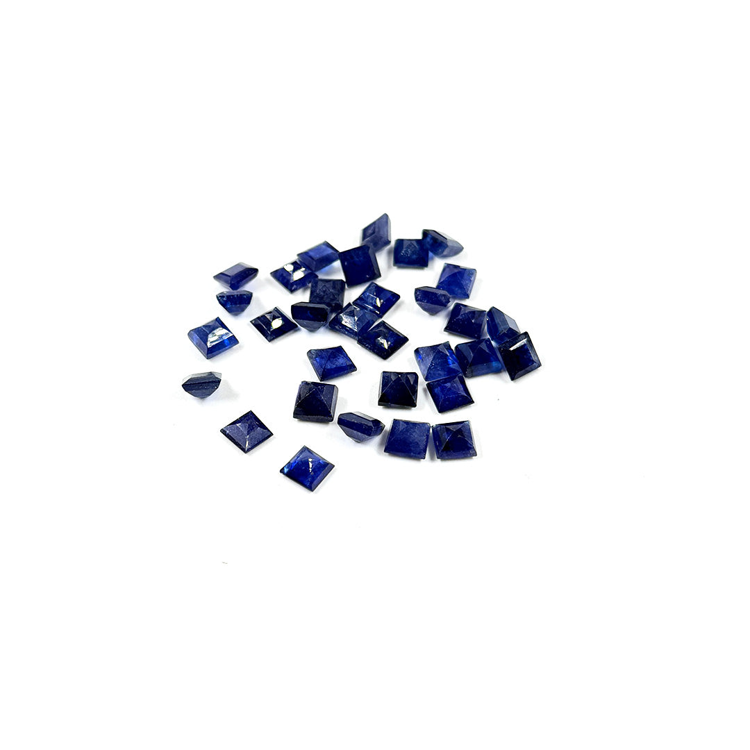 Natural  Bangkok Blue Sapphire Calibrated Squares | 5mm & 6mm