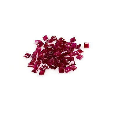 Natural Mozambique Untreated Ruby Calibrated Squares | 2mm & 2.5mm