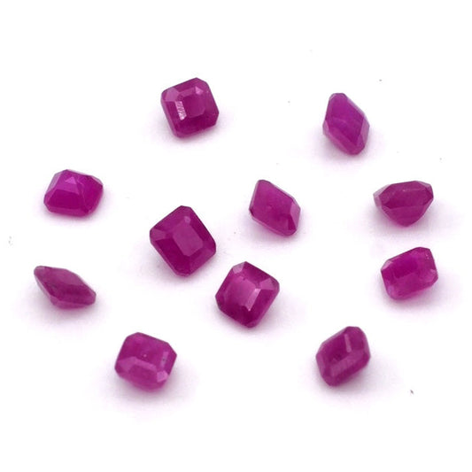 Natural African Untreated Calibrated Ruby Square-Octagons | 4mm & 5mm