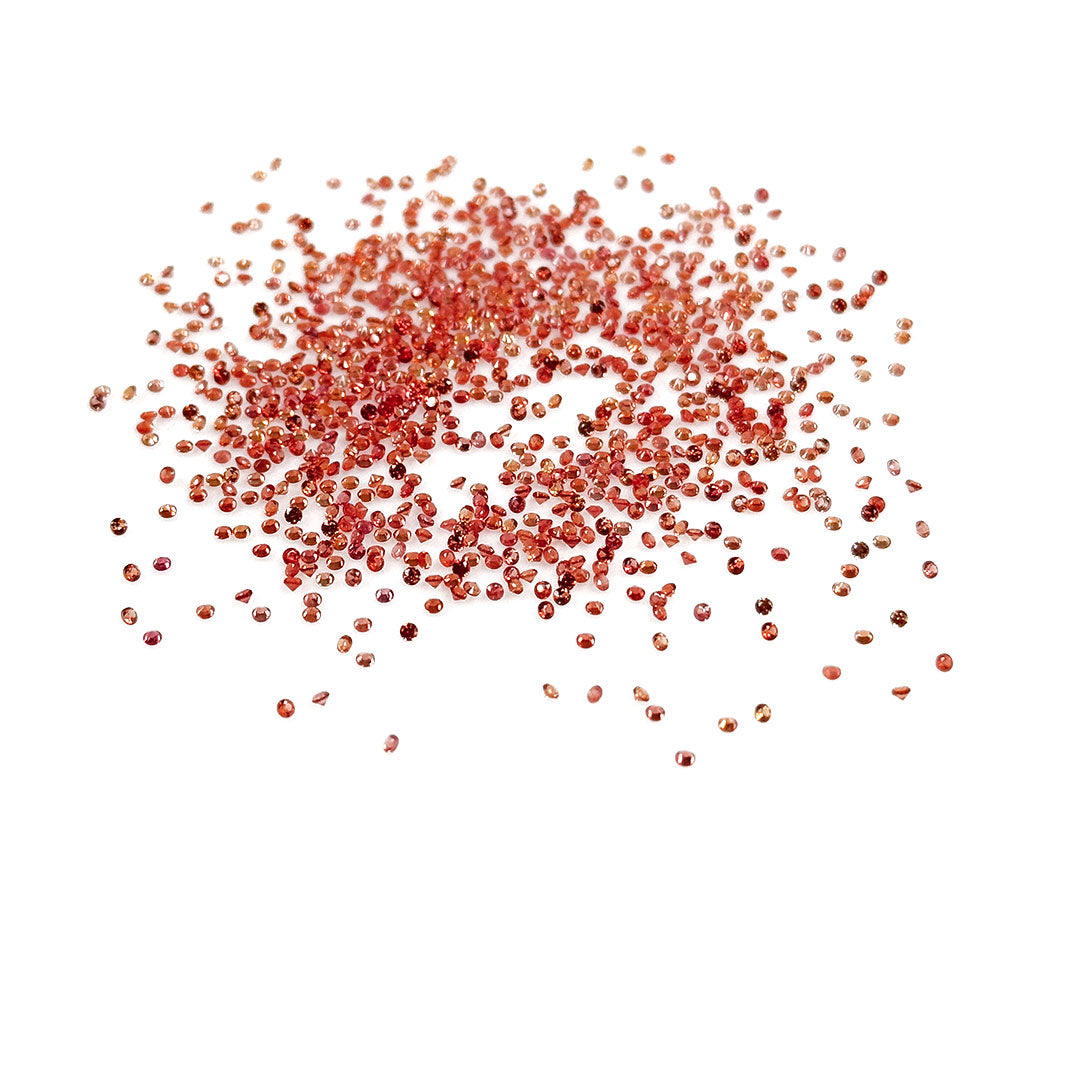 Natural Untreated Copper Sapphire Calibrated Diamond Cut Rounds | 1mm & 1.25mm