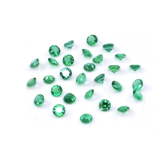 Natural Zambian Emerald Calibrated Round | 3mm & 3.5mm