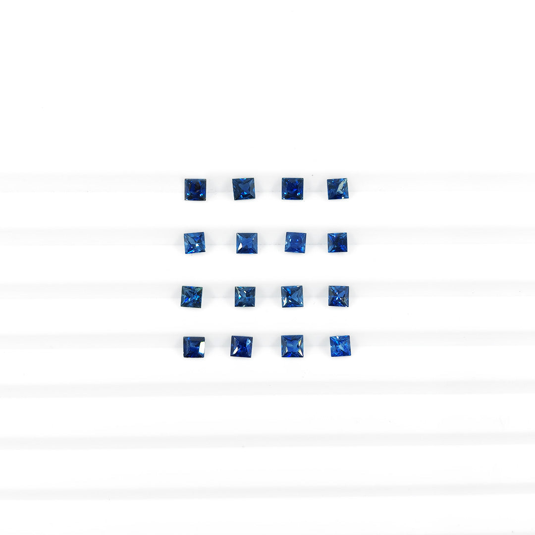 Natural Untreated Blue Sapphire Calibrated Square 3.25mm
