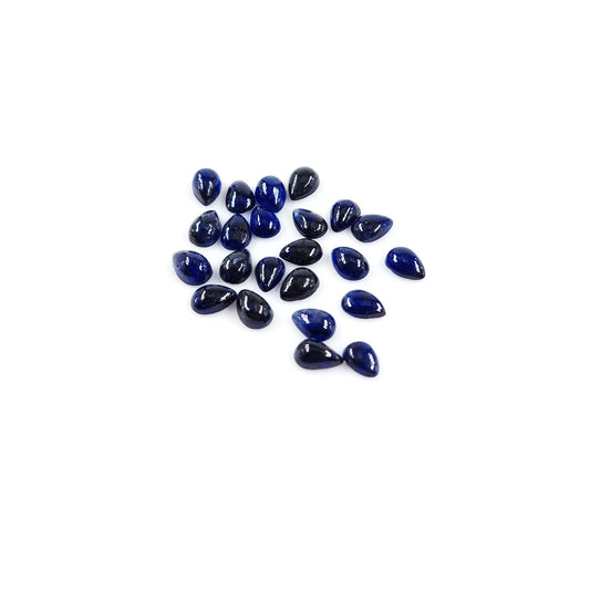 Natural  Bangkok Blue Sapphire Calibrated Cabochon Pears | 7x5mm & 6x8mm