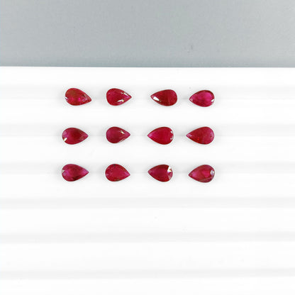 Natural Burma Untreated Ruby Heated Calibrated Pears, 6X4mm