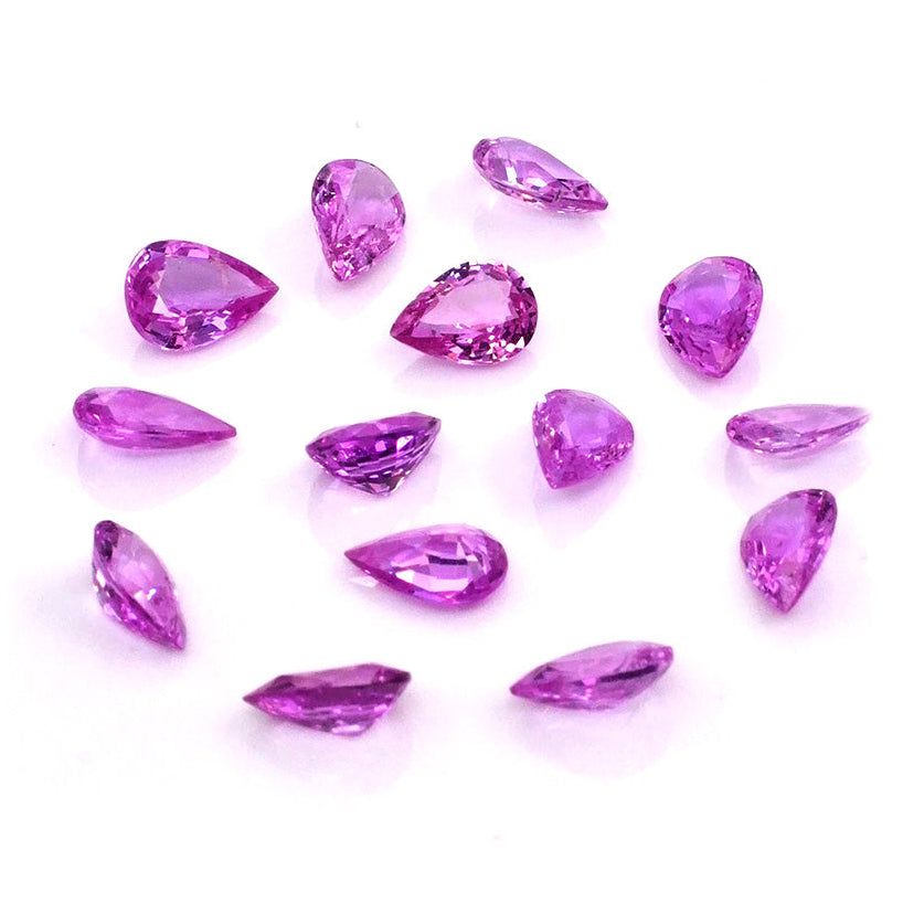 Natural Mozambique Untreated Pink Sapphire Calibrated Pears | 5x7mm & 6x8mm