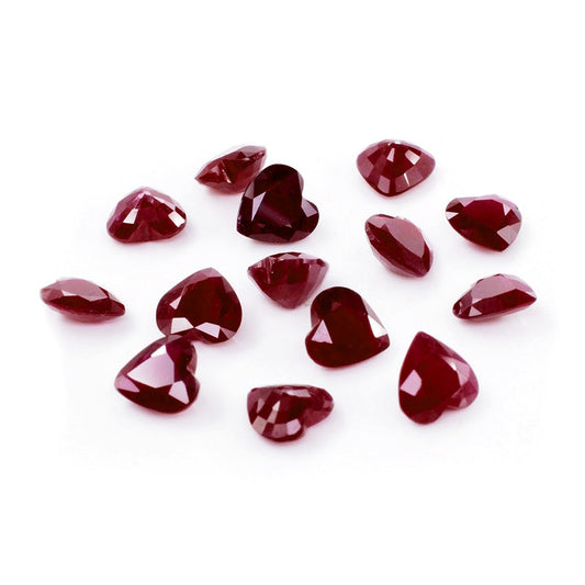 Natural African Untreated Calibrated Ruby Hearts | 6mm